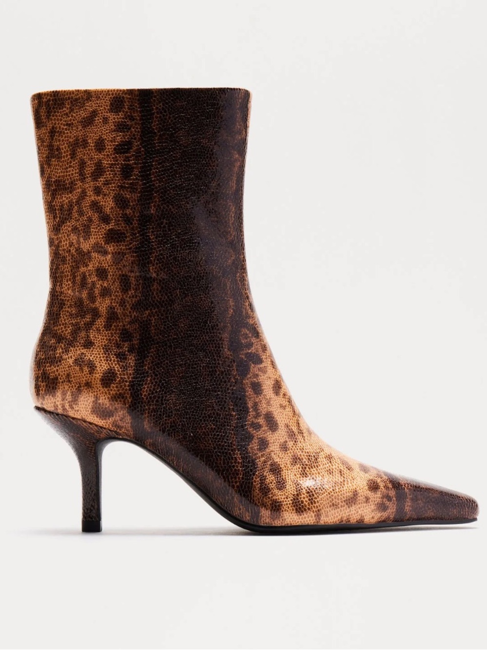 Snakeskin Heeled Ankle Booties